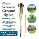 Heavy Duty Steel Screw In Ground Spike Parasol Airer Rotary Washing Line Stand