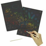 Easter Rainbow Scratch Art Engraving Magic Sheets Tool Set Craft Party Kids UK