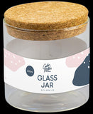 Set of 3 Glass Storage Jars with Cork Lids Airtight Kitchen Storage Jar 400ml