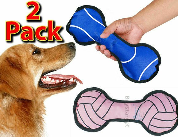 2 Pack Large Squeaky Bone Toy Fetch Gnawler Dog Pet Pull Teeth Ball Puppy UK