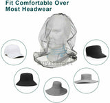 2x Midge Mosquito Head Net Insect Hat Bug Mesh Face Protector Travel Camping