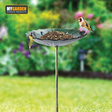 Glass Bird Bath Feeder Bowl Wild Bird Table Station Outdoor Garden Patio Decor