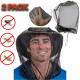 2x Midge Mosquito Head Net Insect Hat Bug Mesh Face Protector Travel Camping