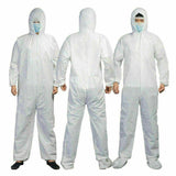 Protective Suit Coveralls White Hood Boiler Painters Zip Overalls Disposable - Buystarget
