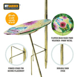 Glass Bird Bath Feeder Bowl Wild Bird Table Station Outdoor Garden Decor UK
