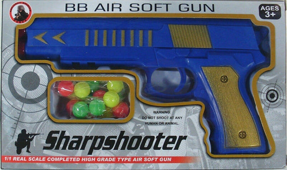 BB Air Soft Gun Toy Sharp Shooter Pistol Play Children Kids Darts Gift Game UK