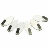 6x Self Adhesive Metal Hooks Hanger Stick On Door Wall Bathroom Kitchen Oval