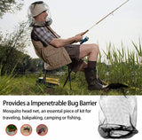 2x Midge Mosquito Head Net Insect Hat Bug Mesh Face Protector Travel Camping