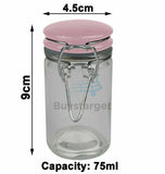 6x Mini Clip Top Glass Spice Jars Herbs Preserve Seal Canister Container 75ml