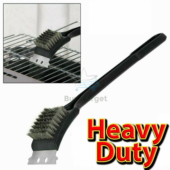 Heavy Duty Barbecue BBQ Wire Cleaning Brush & Scraper Grill Oven Cleaner Tool - Buystarget