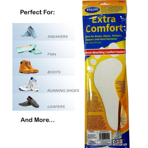 4x Shoe Insoles Insert Extra Comfort Sports Shock Absorbing Men Women Size 3-11