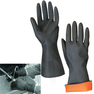 buystarget - Extra Heavy Duty Rubber Gloves Black Household Long Gauntlet Tough Latex Pair - Business, Office & Industrial:Facility Maintenance & Safety:Personal Protective Equipment (PPE):Work Gloves