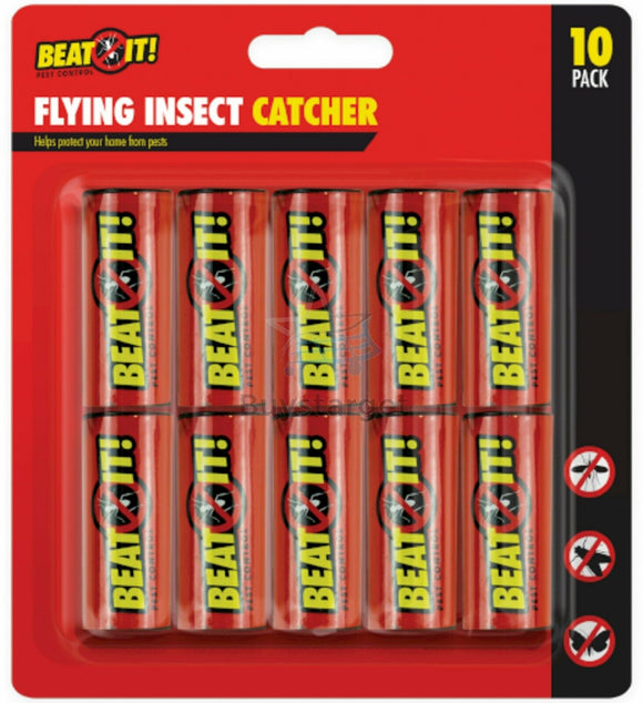 buystarget - 10 X Strip Tape Flying Bug Insect Catcher Fly Killer Flies Mosquito Wasp Trap - Garden & Patio:Weed & Pest Control:Other Weed & Pest Control