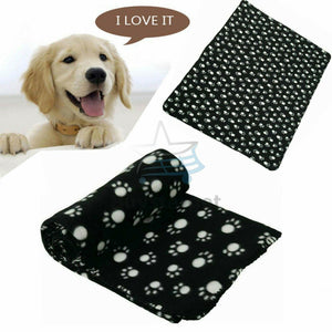 Pet Dog Cat Soft Fleece Blanket Kitten Puppy Bed Mat Base Home Car Cute Paw UK