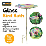 Glass Bird Bath Feeder Bowl Wild Bird Table Station Outdoor Garden Decor UK