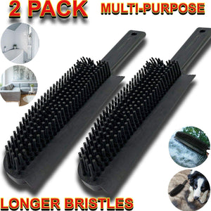 2x Rubber Hand Brush Glass Pet Hair Lint Dirt Carpet Clothes Wet Dry Cleaning