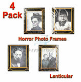 4x Holographic 3D Horror Photo Frames Halloween Lenticular Haunted Picture UK