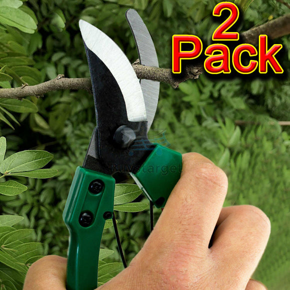 2 X 8'' Pruning Shears Strong Carbon Garden Hand Pruner Secateurs Cutter Tool