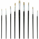9x Artist Paint Brushes Set Professional Brush Oil Acrylic Watercolour Flat UK