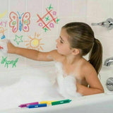 6x Coloured Bath Crayons Tiles Pens Drawing Paints Washable Kids Fun Toy Play