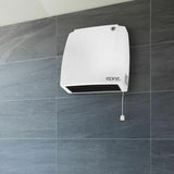 Electric Fan Heater Wall Mounted Bathroom Kitchen Workshop Hot Warm Downflow 2KW