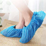 30x Disposable Shoe Boot Covers Blue Plastic Over Shoes Clean Protectors Floor