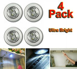 4x Ultra Bright LED Push Night Light Under Cupboard Cabinet Stairs Shelf Stick