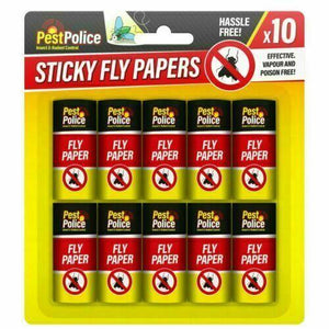10 Fly Insect Catcher Paper Sticky Glue Bug Trap Killer Strong Roll Tape Strip - Buystarget