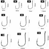 100x Fishing Hooks Barbed Eyed Coarse Fish Tackle Assorted Sizes Set Curve