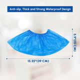 30x Disposable Shoe Boot Covers Blue Plastic Over Shoes Clean Protectors Floor