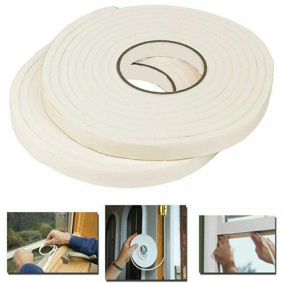 2 X4.5M Foam Draught Excluder Weather Seal Strip Insulation Door Window Tape New