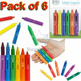 6x Coloured Bath Crayons Tiles Pens Drawing Paints Washable Kids Fun Toy Play