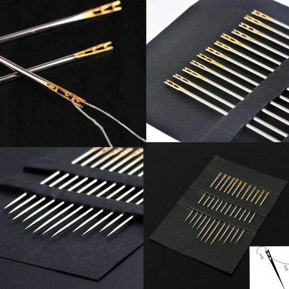 48 Pcs Self Threading Needle Set Assorted Needles Home Sewing Kit All Purpose - Buystarget