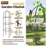 Plant Support Garden Obelisk Climbing Twisting Frame Metal Stand Trellis Black
