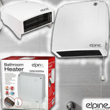 Electric Fan Heater Wall Mounted Bathroom Kitchen Workshop Hot Warm Downflow 2KW