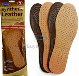 2 Pairs Leather Shoe Insoles Soft Synthetic Unisex Anti Odour Fresh Inner Sole