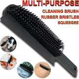 2x Rubber Hand Brush Glass Pet Hair Lint Dirt Carpet Clothes Wet Dry Cleaning