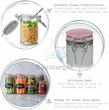 6x Mini Clip Top Glass Spice Jars Herbs Preserve Seal Canister Container 75ml