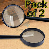 Set of 2 Magnifying Glasses Handheld Magnifier Reading Loupe Glass Lens Eye UK