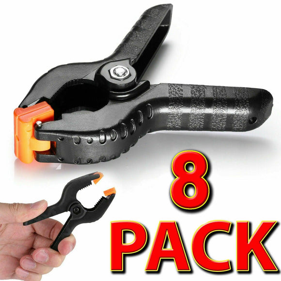 8 Pack QUALITY Heavy Duty SPRING CLAMPS Nylon Plastic Quick Grips Clips Grip