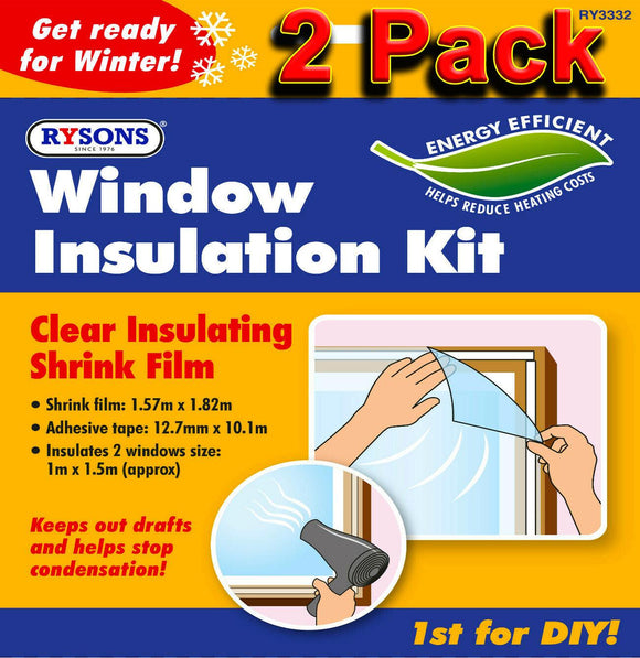 2x Window Insulation Kit Double Glazing Shrink Film Draught Excluder Cold