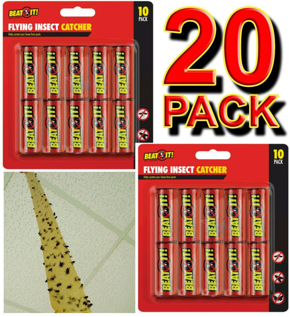 2 x 10 Fly Insect Catcher Killer Trap Strip Pest Bug Wasp Window Office Home