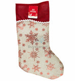 2x Jute Hessian Christmas Xmas Stocking Stockings Santa Gift Sack Traditional