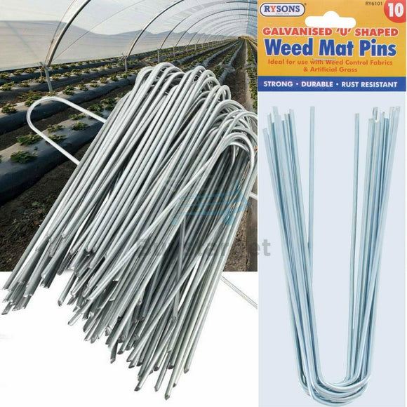 10x Heavy Duty Weed Mat Pins Galvanised Ground Pegs Staples Landscaping Garden
