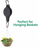 2 x RETRACTABLE HANGING BASKET PULLEY WALL BRACKET HANGING GARDEN PLANT HOOK