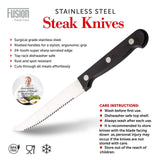 Steak Knives 6x Stainless Steel Cutlery Set Meat Dining Table Knife Kitchen UK