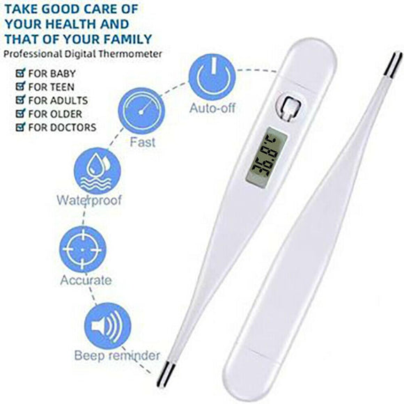 Digital LCD Thermometer Medical Oral Under Arm Baby Adult Body Temperature UK