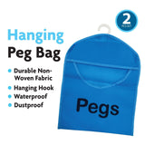 2x Peg Bags Hanging Storage Laundry Washing Clothes Holder Organiser Basket Hook