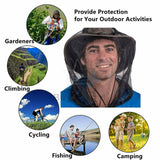 2x Midge Mosquito Head Net Insect Hat Bug Mesh Face Protector Travel Camping