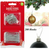 200 Bauble Hooks Christmas Tree Decoration Ornament Hangers Wires Hanging UK - Buystarget